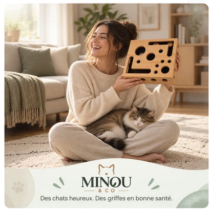 Boîte d'éveil Minou & Co, jeu de chasse et entretien des griffes